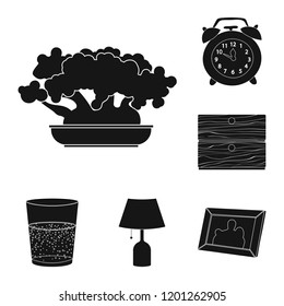 Vector design of dreams and night logo. Set of dreams and bedroom stock symbol for web.