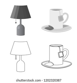 Vector design of dreams and night logo. Set of dreams and bedroom stock symbol for web.