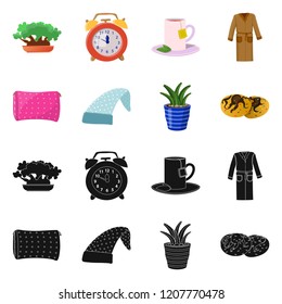 Vector design of dreams and night logo. Collection of dreams and bedroom vector icon for stock.