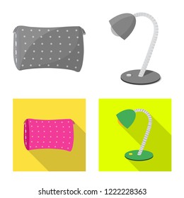 Vector design of dreams and night logo. Collection of dreams and bedroom stock vector illustration.