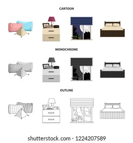 Vector design of dreams and night logo. Collection of dreams and bedroom stock symbol for web.