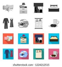 Vector design of dreams and night logo. Collection of dreams and bedroom stock symbol for web.