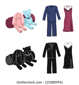Vector design of dreams and night logo. Set of dreams and bedroom vector icon for stock.