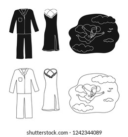 Vector design of dreams and night logo. Collection of dreams and bedroom stock symbol for web.