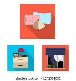 Vector design of dreams and night logo. Collection of dreams and bedroom vector icon for stock.