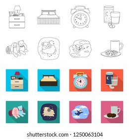 Vector design of dreams and night logo. Set of dreams and bedroom vector illustration.