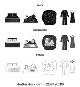 Vector design of dreams and night logo. Collection of dreams and bedroom vector icon for stock.
