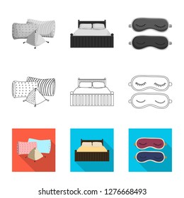 Vector design of dreams and night logo. Collection of dreams and bedroom vector icon for stock.