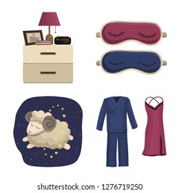 Vector design of dreams and night logo. Collection of dreams and bedroom stock symbol for web.