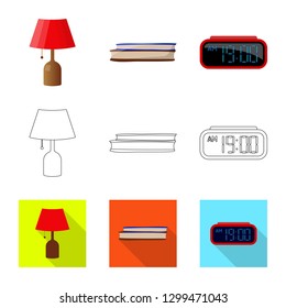 Vector design of dreams and night logo. Collection of dreams and bedroom stock vector illustration.