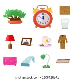 Vector design of dreams and night logo. Collection of dreams and bedroom stock symbol for web.