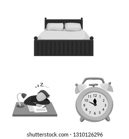Vector design of dreams and night logo. Set of dreams and bedroom stock vector illustration.