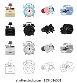 Vector design of dreams and night logo. Collection of dreams and bedroom stock vector illustration.