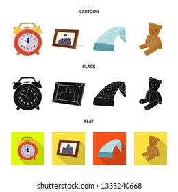 Vector design of dreams and night logo. Collection of dreams and bedroom stock vector illustration.