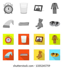 Vector design of dreams and night logo. Set of dreams and bedroom vector icon for stock.