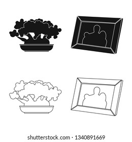 Vector design of dreams and night logo. Collection of dreams and bedroom stock symbol for web.