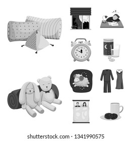 Vector design of dreams and night logo. Collection of dreams and bedroom stock symbol for web.