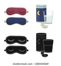 Vector design of dreams and night logo. Set of dreams and bedroom vector icon for stock.