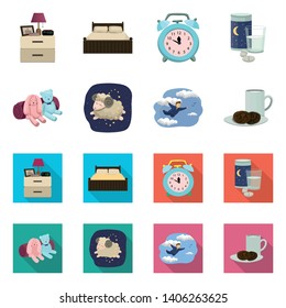 Vector design of dreams and night logo. Collection of dreams and bedroom stock symbol for web.