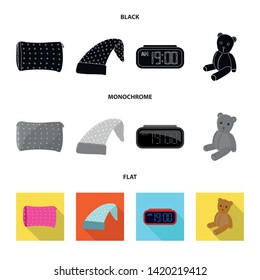 Vector design of dreams and night logo. Collection of dreams and bedroom stock vector illustration.