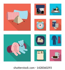 Vector design of dreams and night logo. Collection of dreams and bedroom stock vector illustration.