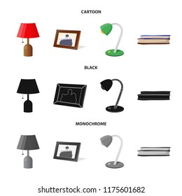 Vector design of dreams and night sign. Set of dreams and bedroom stock symbol for web.