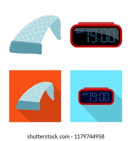 Vector design of dreams and night sign. Collection of dreams and bedroom stock symbol for web.