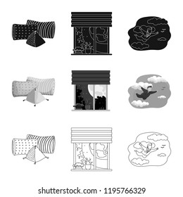 Vector design of dreams and night sign. Collection of dreams and bedroom stock symbol for web.