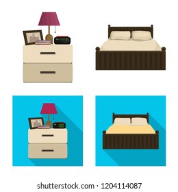 Vector design of dreams and night sign. Set of dreams and bedroom stock vector illustration.