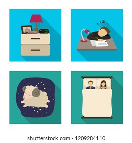 Vector design of dreams and night sign. Collection of dreams and bedroom vector icon for stock.
