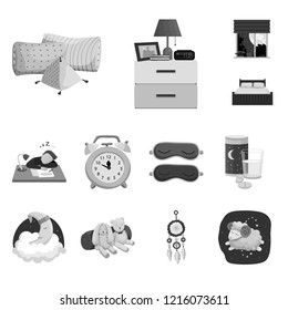 Vector design of dreams and night sign. Collection of dreams and bedroom stock vector illustration.