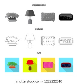 Vector design of dreams and night sign. Collection of dreams and bedroom stock symbol for web.