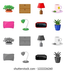 Vector design of dreams and night sign. Set of dreams and bedroom stock vector illustration.