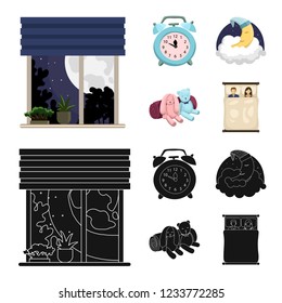 Vector design of dreams and night sign. Collection of dreams and bedroom vector icon for stock.