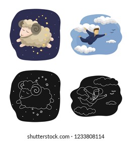 Vector design of dreams and night sign. Collection of dreams and bedroom vector icon for stock.