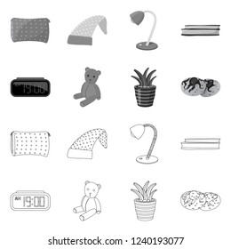 Vector design of dreams and night sign. Collection of dreams and bedroom vector icon for stock.