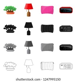 Vector design of dreams and night sign. Set of dreams and bedroom vector icon for stock.