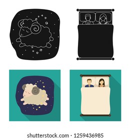 Vector design of dreams and night sign. Collection of dreams and bedroom vector icon for stock.