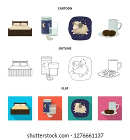 Vector design of dreams and night sign. Set of dreams and bedroom stock vector illustration.