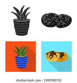 Vector design of dreams and night sign. Set of dreams and bedroom stock symbol for web.