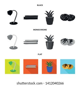 Vector design of dreams and night sign. Set of dreams and bedroom stock symbol for web.