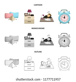 Vector design of dreams and night symbol. Set of dreams and bedroom vector icon for stock.