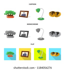 Vector design of dreams and night symbol. Collection of dreams and bedroom stock vector illustration.
