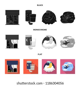 Vector design of dreams and night symbol. Collection of dreams and bedroom vector icon for stock.