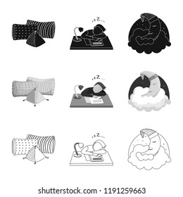 Vector design of dreams and night symbol. Set of dreams and bedroom vector icon for stock.