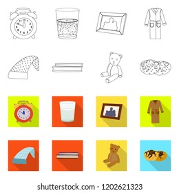 Vector design of dreams and night symbol. Collection of dreams and bedroom stock symbol for web.