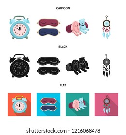 Vector design of dreams and night symbol. Collection of dreams and bedroom stock vector illustration.