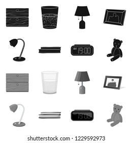 Vector design of dreams and night symbol. Set of dreams and bedroom stock symbol for web.