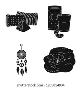 Vector design of dreams and night symbol. Collection of dreams and bedroom stock vector illustration.
