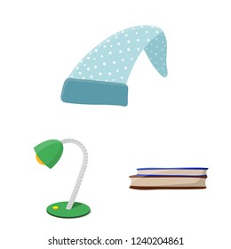 Vector design of dreams and night symbol. Set of dreams and bedroom stock vector illustration.